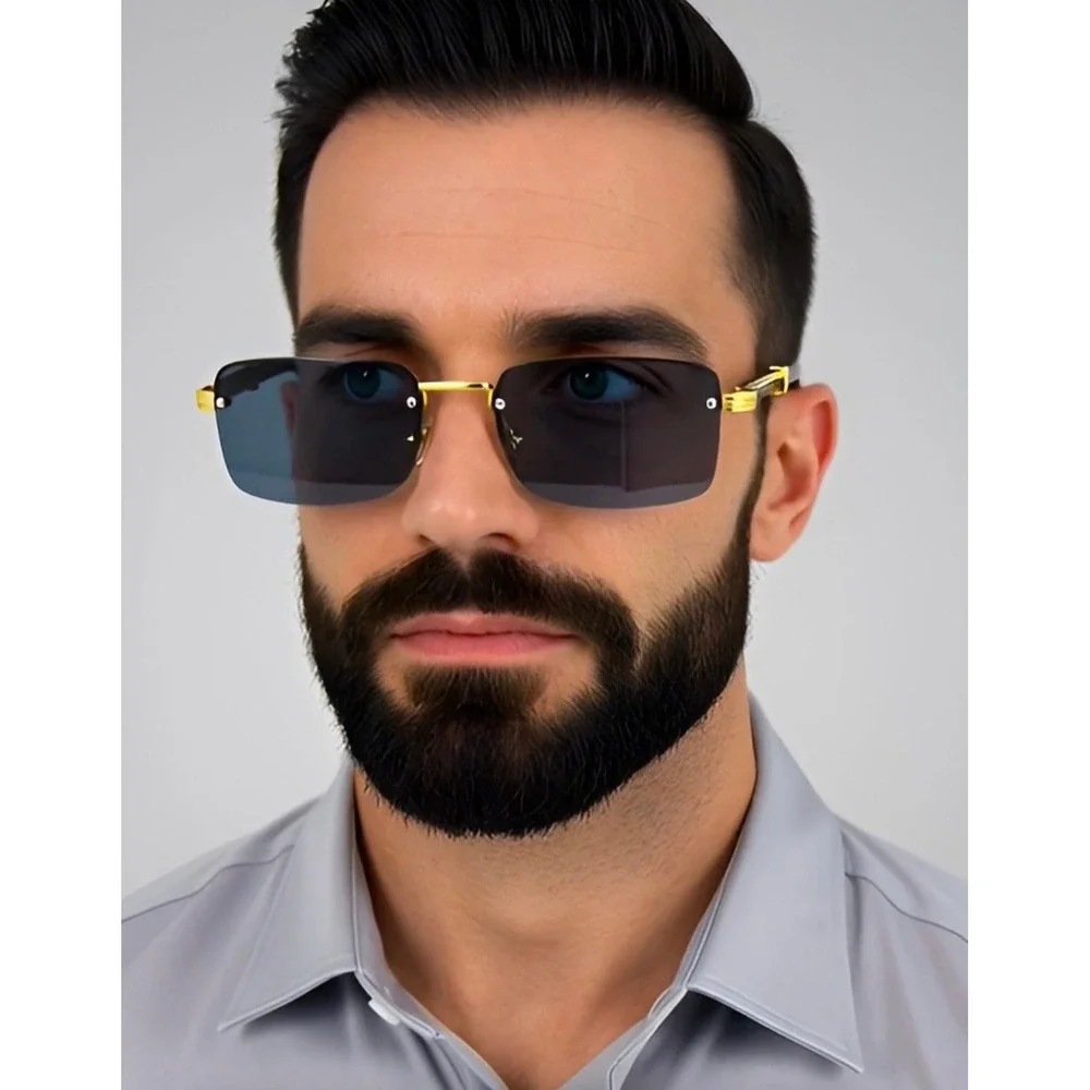 Men SunglassesDark Black Lens Classy‎ Hip Hop Sophisticated Trendy Style Lentes